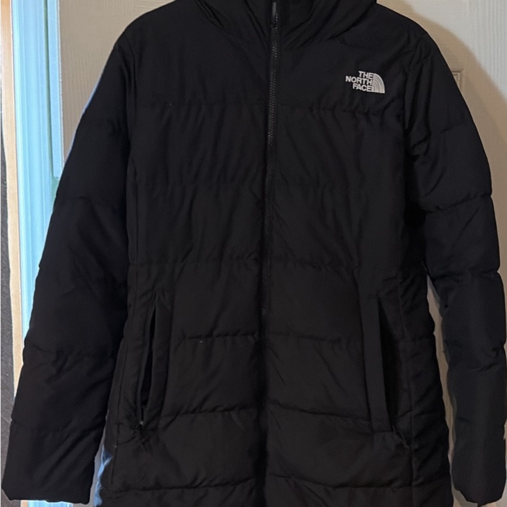 The North Face Black Puffer Jacket with White Logo
